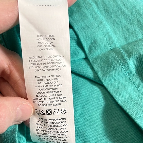 An Original Penguin by Munsing Wear Tee T-shirt Bright Aqua Short Sleeve Stripe - Picture 6 of 7